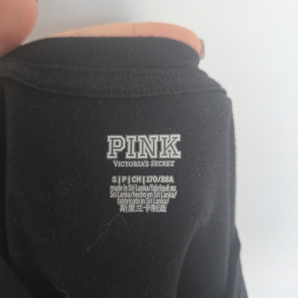 PINK Black Long Sleeve Shirt with Pink Logo - Picture 5 of 5